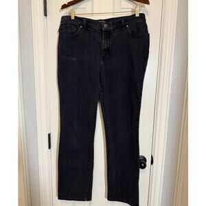 Lee Jeans Relaxed Fit Straight Leg 14 Black Mid Rise Stretch Classic Everyday
